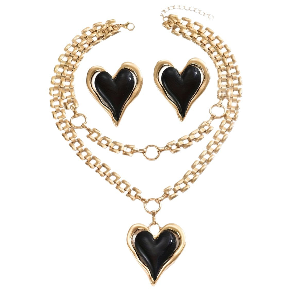 Valentine's Day Exaggerated Oversized Heart Temperament Jewelry Set