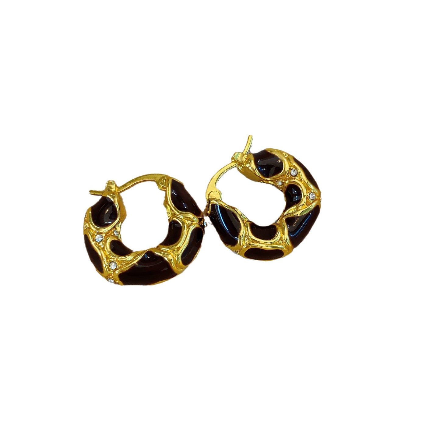 Circle Enamel Female Light Luxury Minority Earrings