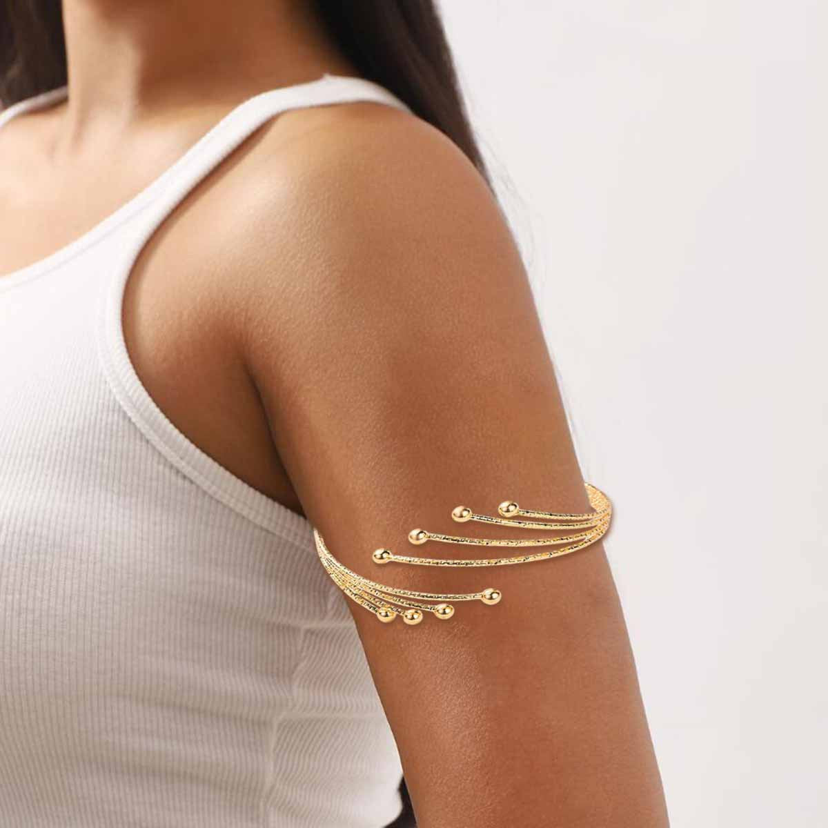Water Drop Leaves Open Armband Exaggerated Personalized Line Metal Bracelet