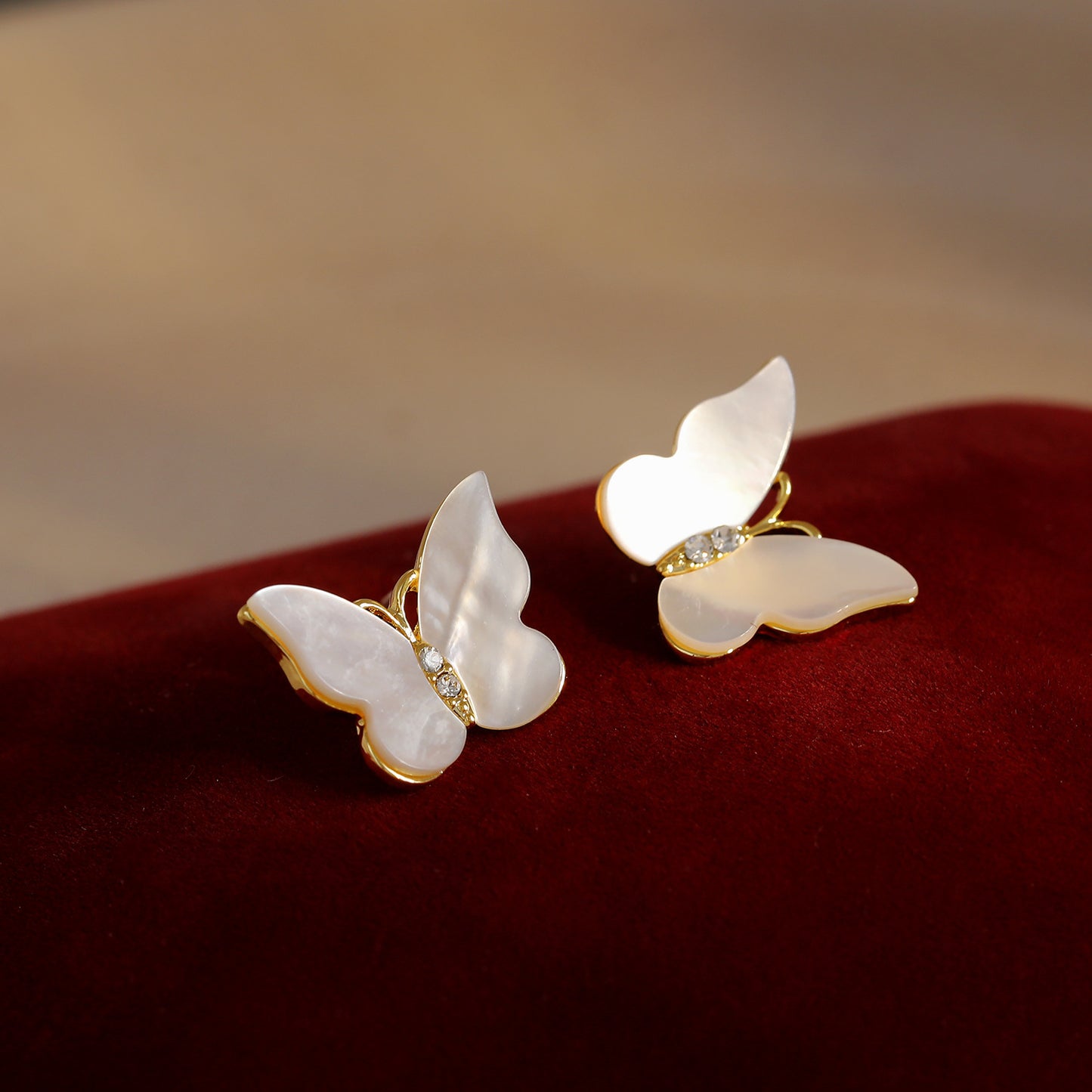 Needle White Fritillary Butterfly Female Design Rings