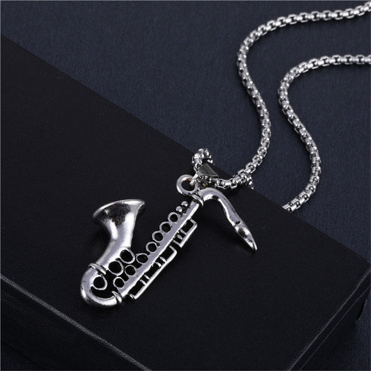 Women's & Men's & Steel Personalized Creative Alloy Saxophone Necklaces