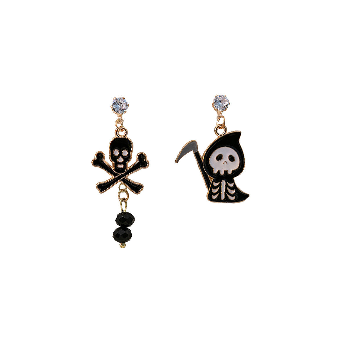 Horror Funny Ghost Personalized Skull Drop Oil Earrings