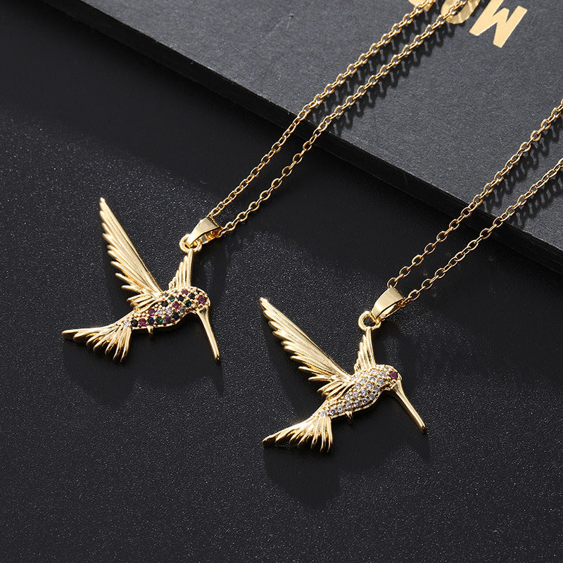 Innovative Personalized Bird Pendant Micro Inlaid Necklaces