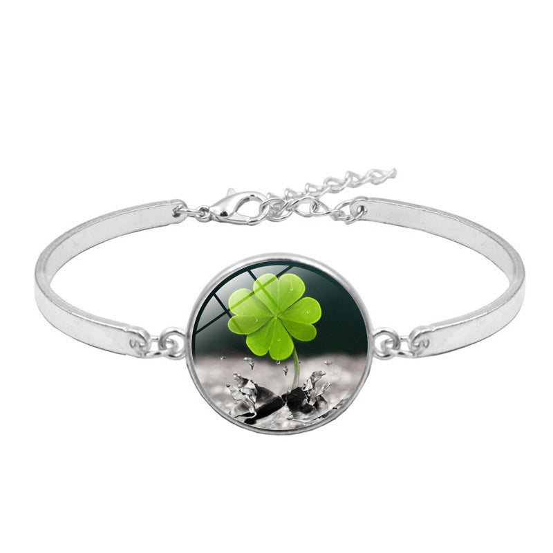 Lucky Four-leaf Clover Time Stone Female Gift Bracelets