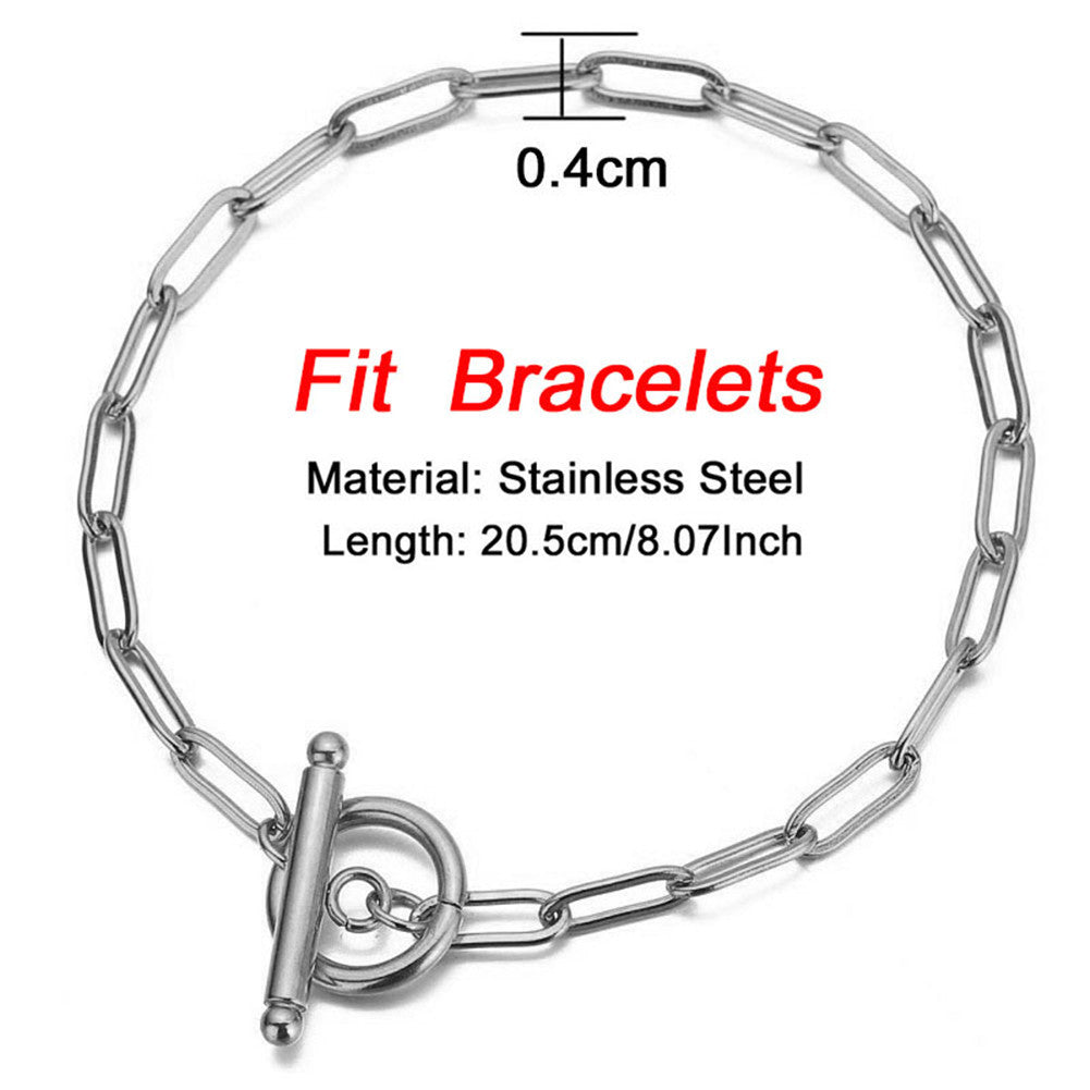 Hop Ear Simple Stainless Steel Clip Jewelry Set