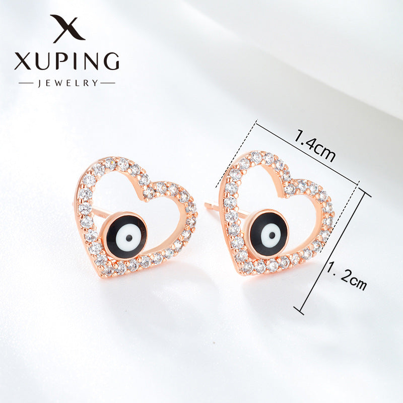 Jewelry Heart-shaped Evil Eyes Ear Drop Earrings