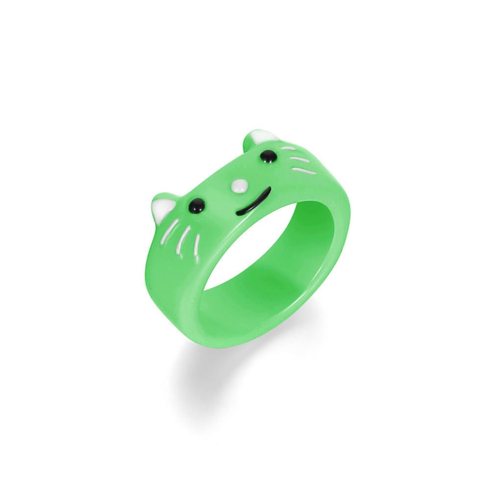 Cartoon Frog Fashion Cute Resin Index Rings