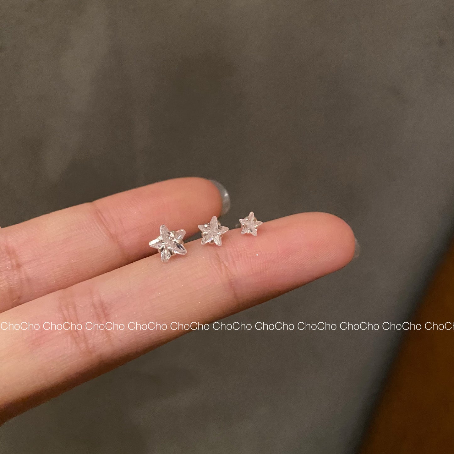 Women's Sterling Sier For Pentagram Zircon Shining Diamond Ear Bone Sweet Rings