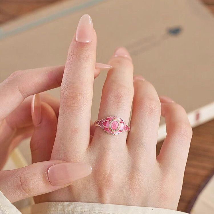 Color Su Ling Live Chinese Court Exquisite National Trendy Style Rings
