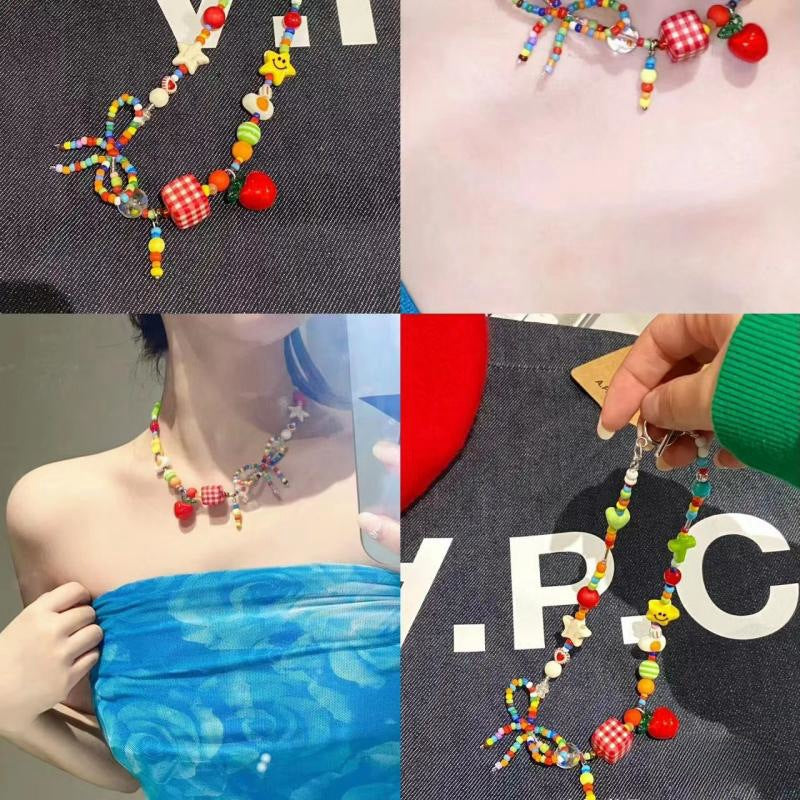 Paradise Dopamine Colored Beaded Light Luxury Summer Necklace