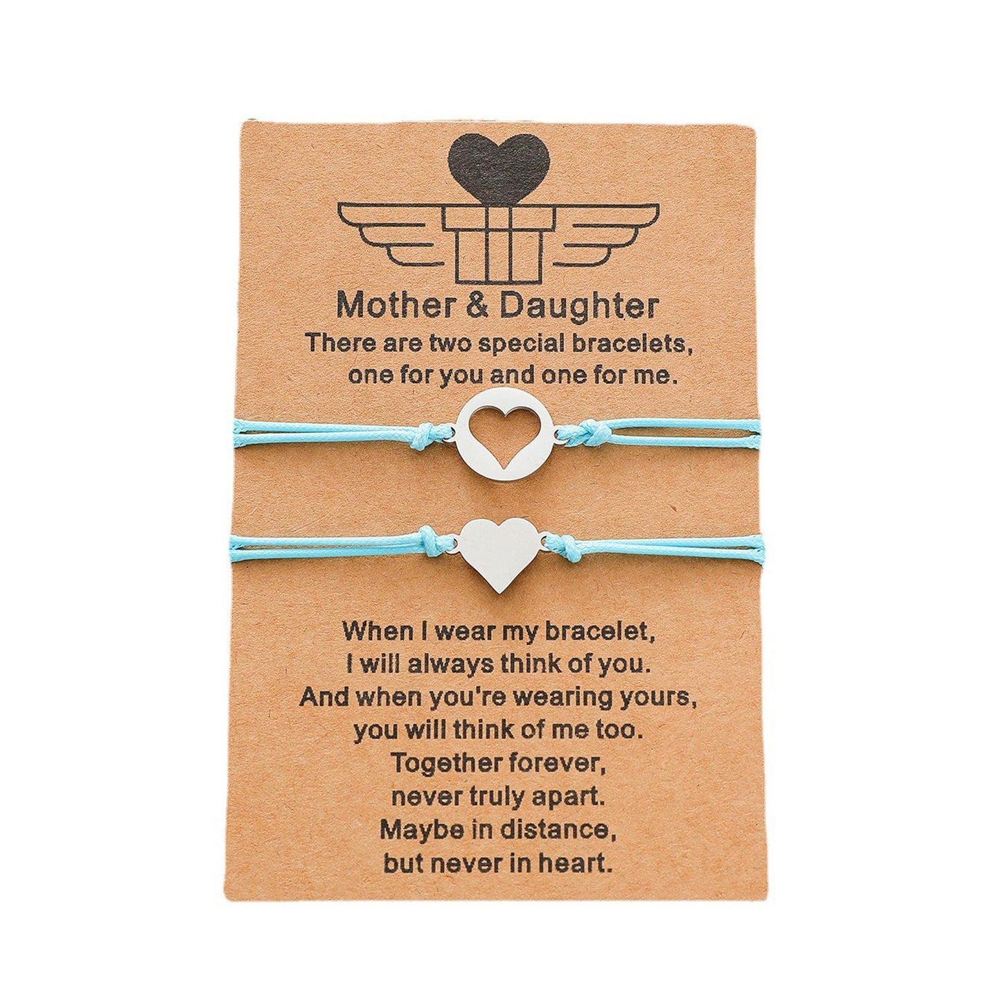 Mother And Daughter Card Creative Stainless Steel Bracelets