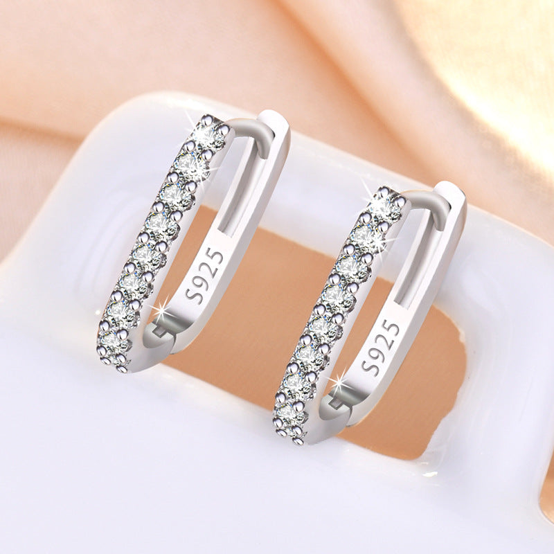 Women's High-grade Zircon Hollow Geometric Ear Clip Earrings