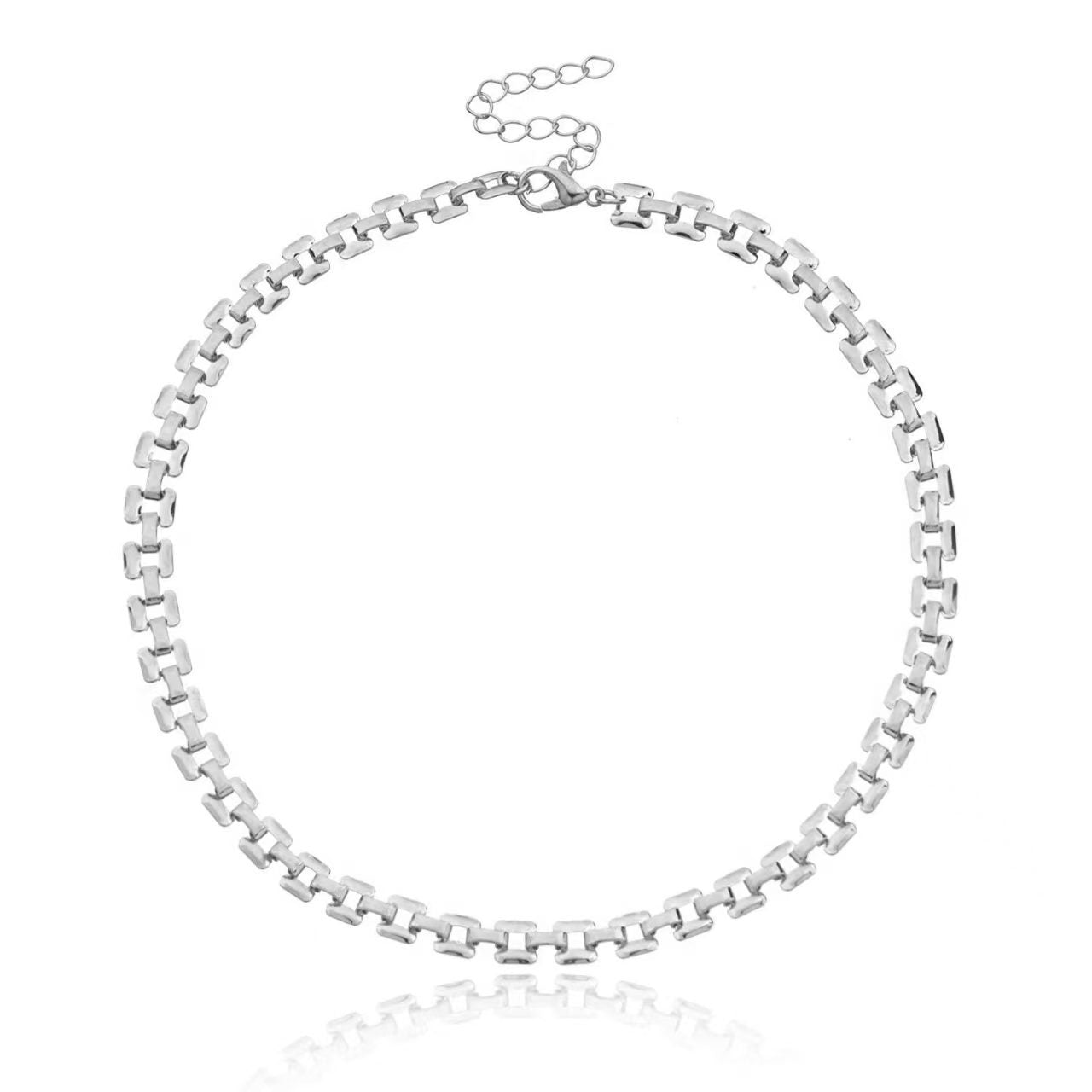 Fashion Geometry Pattern Hollow Female Temperamental Popular Trendy Metal Square Necklace