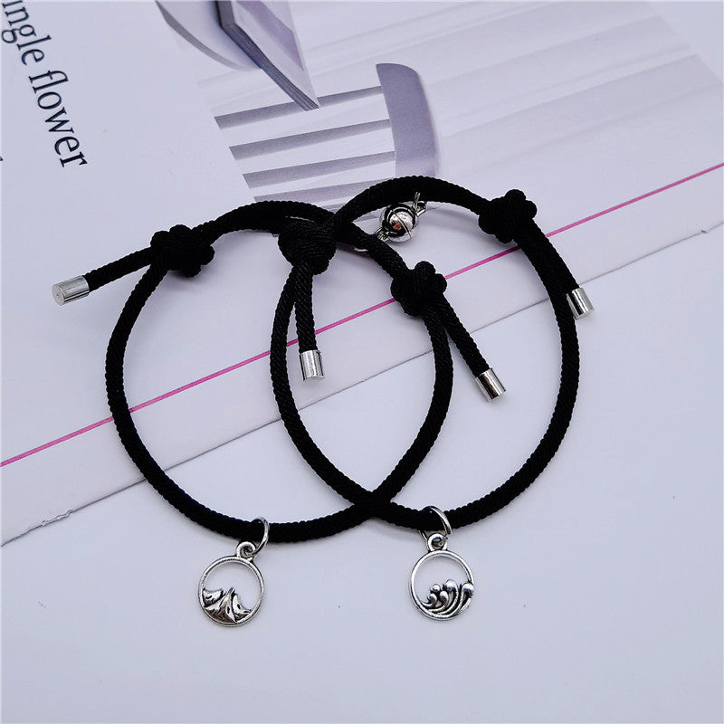 Women's & Men's Of Love Couple Magnet Attract True Pair And Woven Bracelets