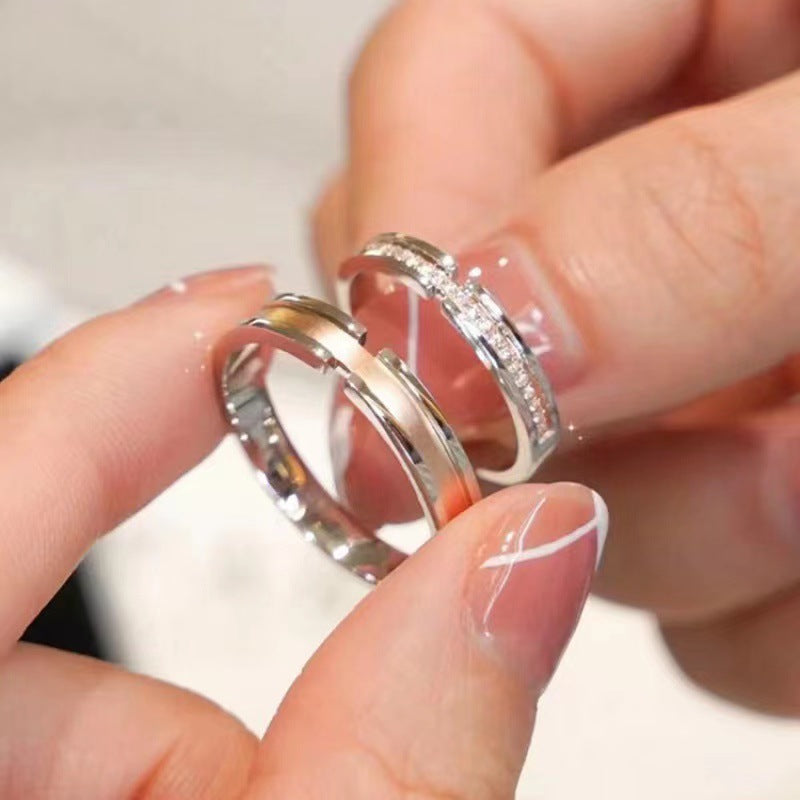 Women's & Men's Pair Design Light Luxury Gift For Confession Girlfriend Rings
