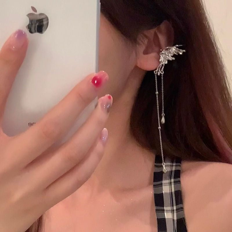 Wings Super Elf Butterfly Tassel Bone High Ear Clip