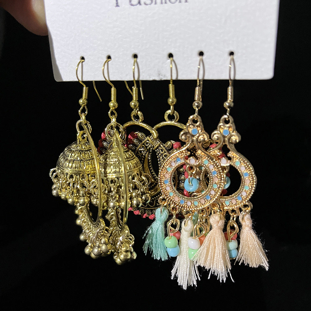 Women's Ornament Alloy Vintage Hand-woven Bell Tassel Rings