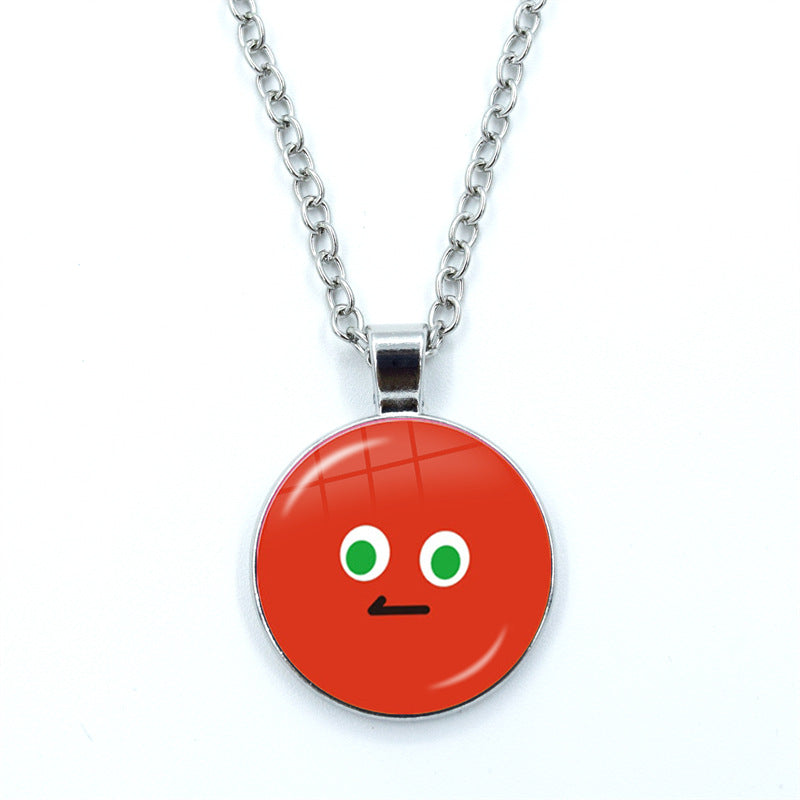 May Day Facial Expression Package Balls Time Gem Cabochon Sweater Necklace