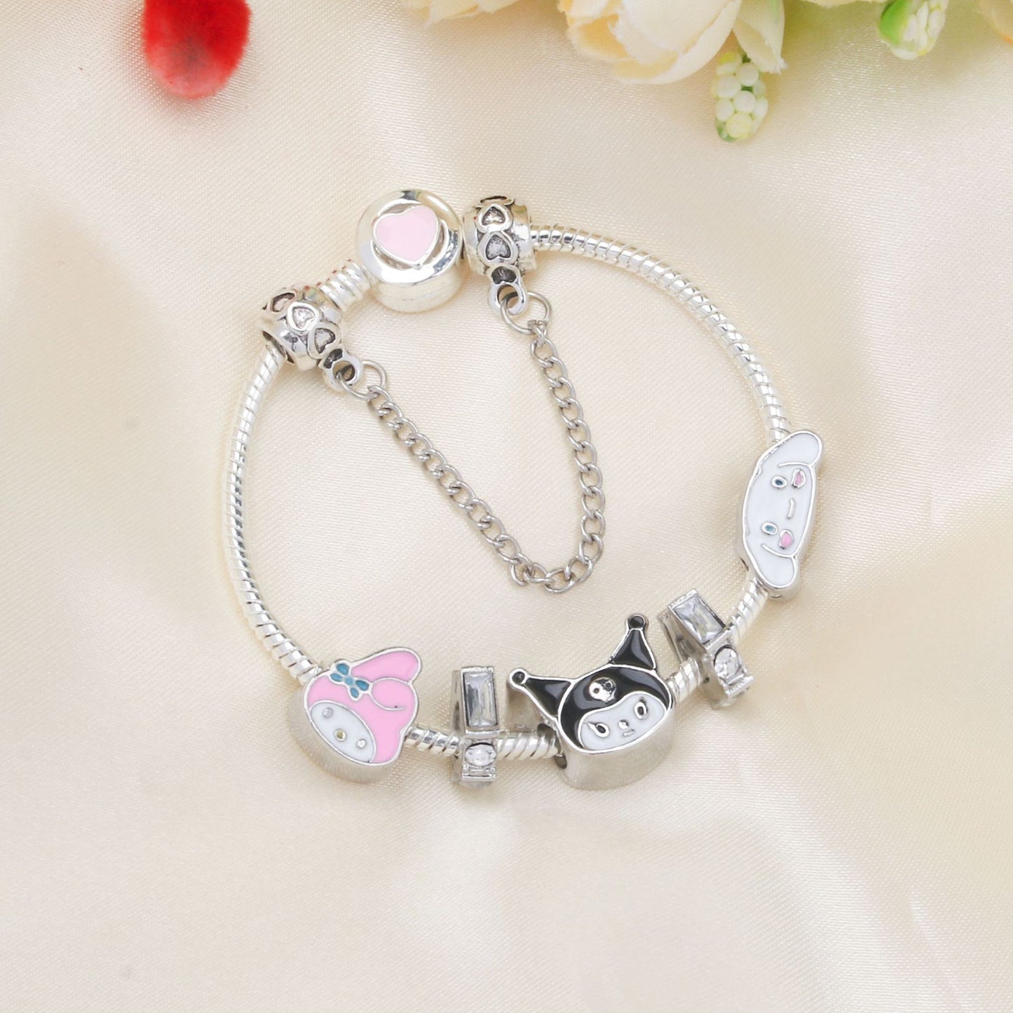 Cartoon Clow Melody Series Heart-shaped Beaded Bracelets