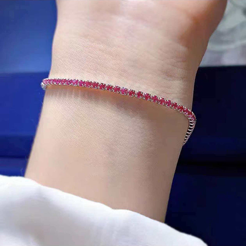 Women's Light Luxury High-grade Sterling Sier Flashing Zircon Bracelets