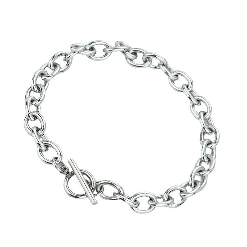 Retail Word Stainless Steel O-shaped Cross Bracelets