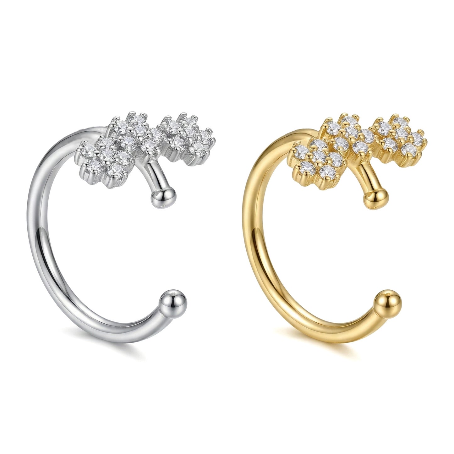 Copper Micro Inlaid Zircon Shaped Exquisite Versatile Without Ear Clip
