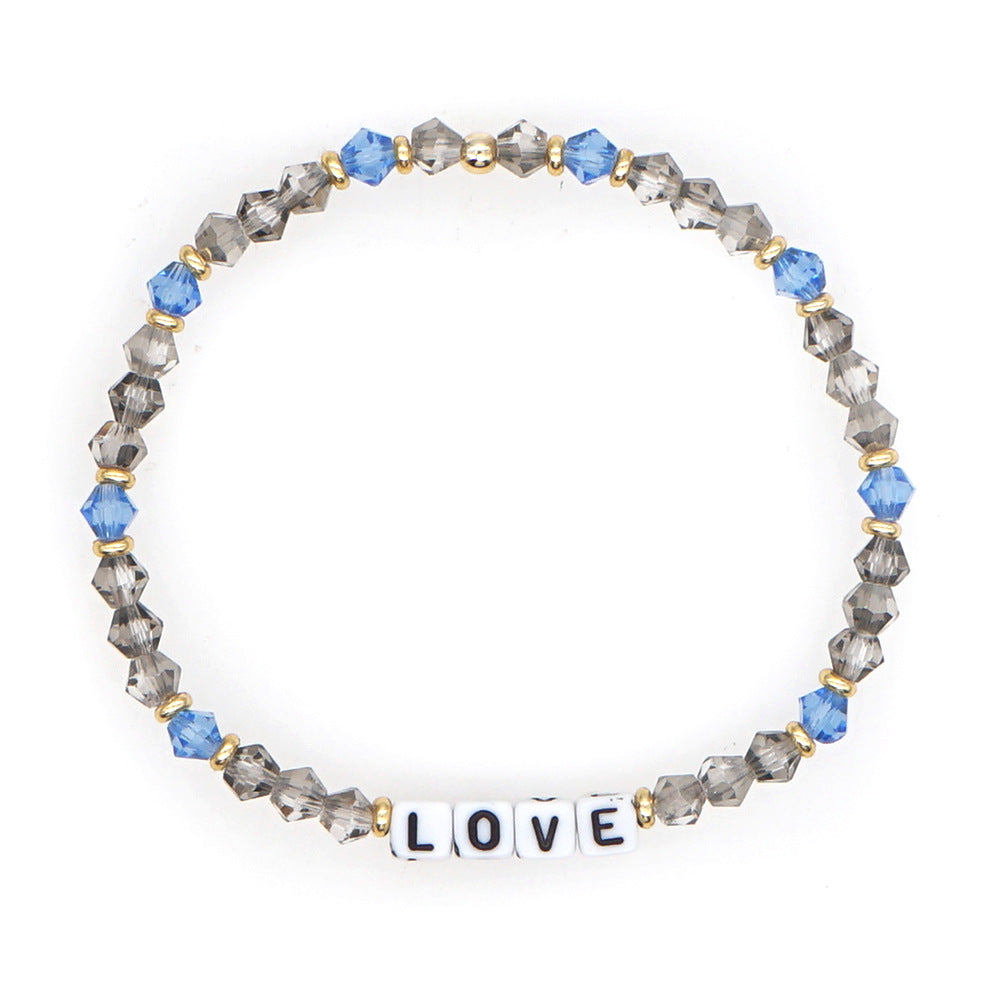 Böhmische schlichte Buchstaben-Diamant-Kristall-Armbänder für Damen