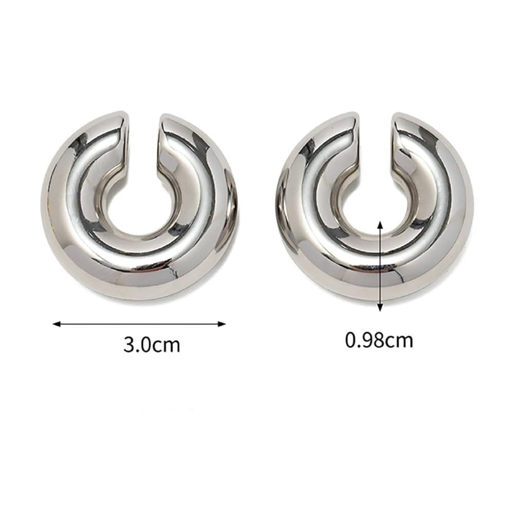 Fashion Glamorous Classic Large Sier Intestine Earrings