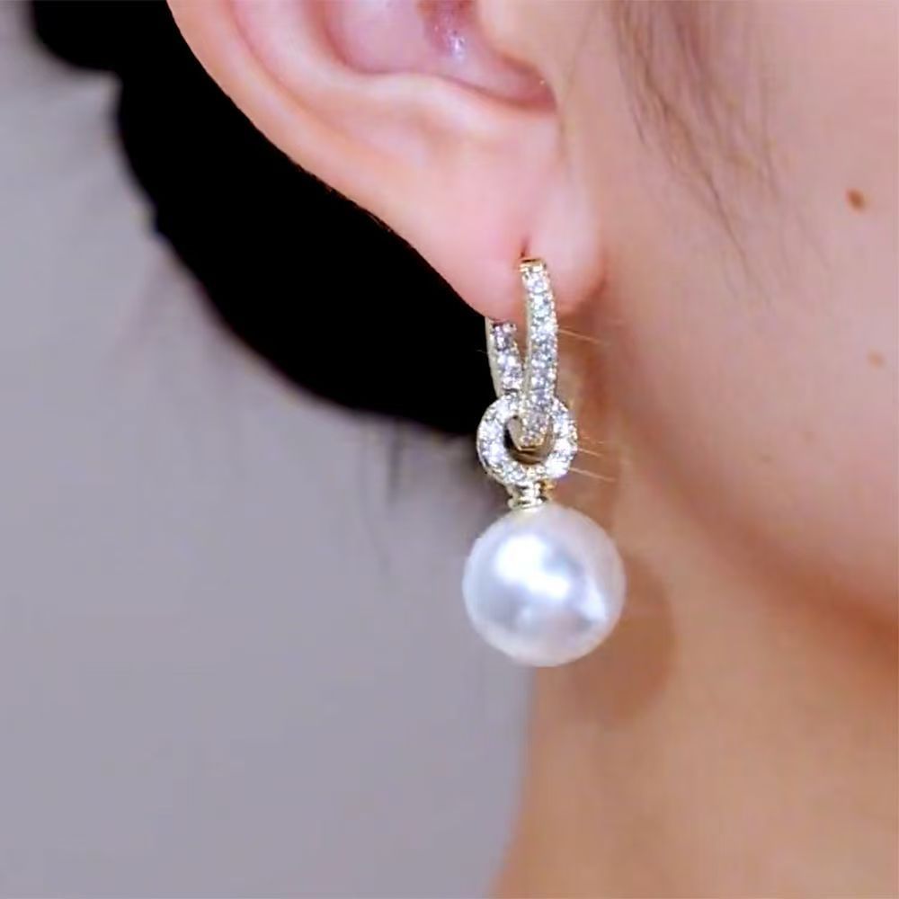 Pearl Ear Clip Heart-shaped Simple All Match Elegant Special Interest Rings