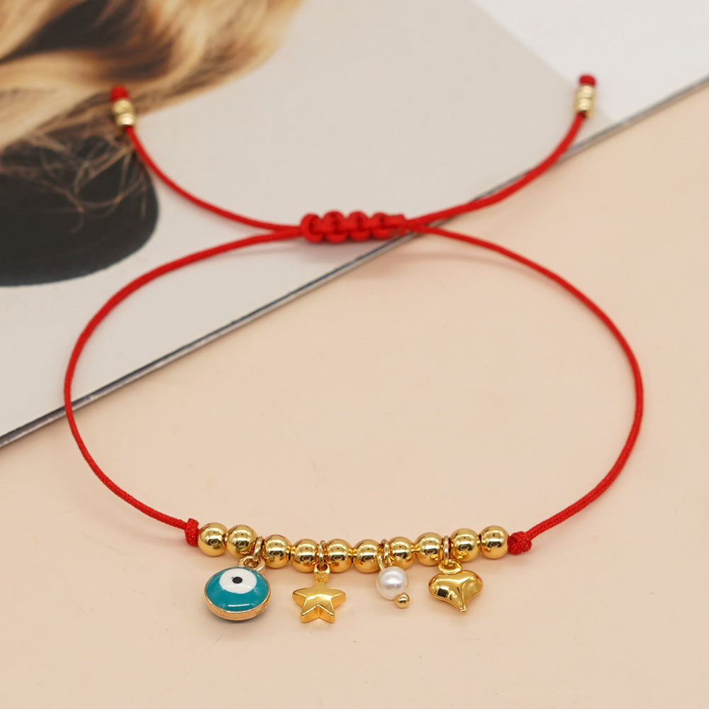 Eyes Five-pointed Star Three-dimensional Peach Heart Bracelets