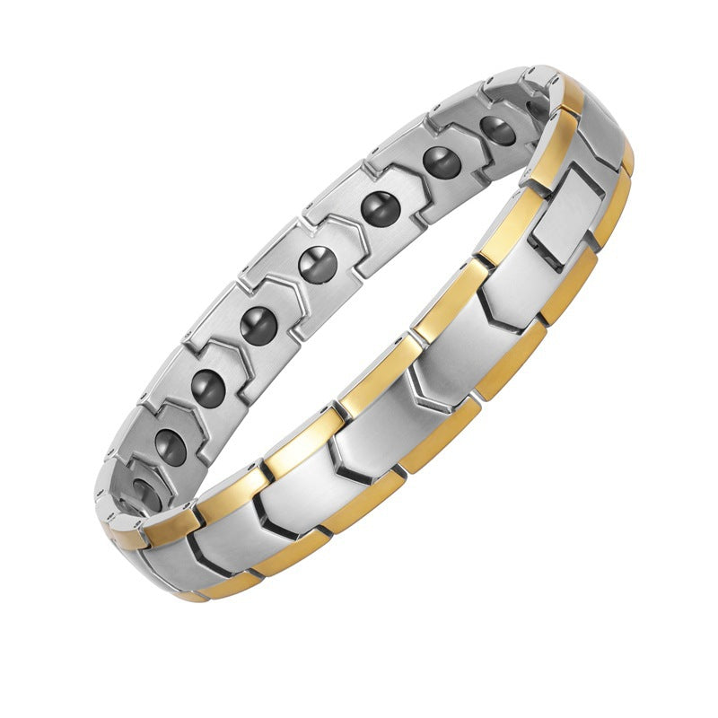 Men's Stainless Steel Magnetic Therapy Energy Ornament Bracelets