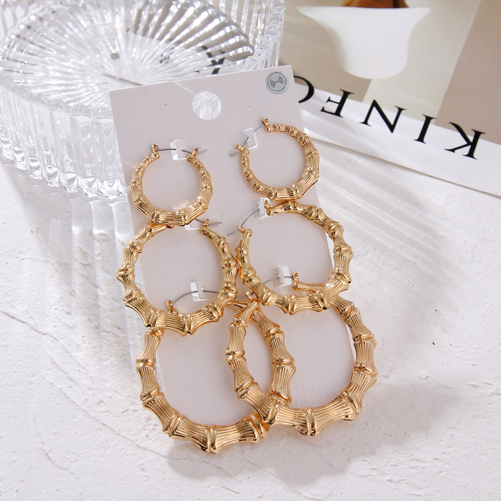 Fashion Metal Alloy Big Circle Shrimp Male Buckle Earrings