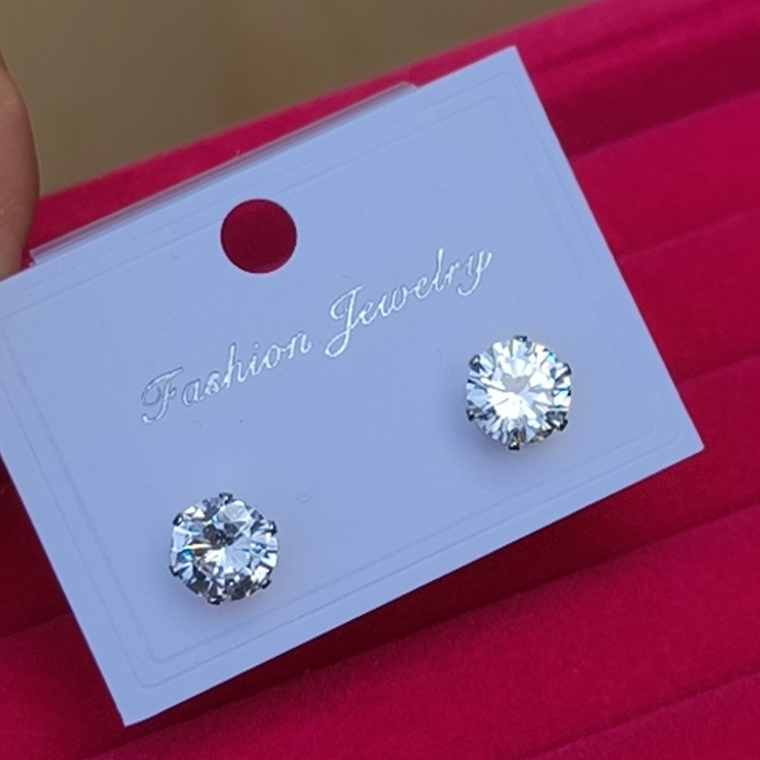 Men's Cross Five-pointed Star Black Zircon Stainless Steel Stud Earrings