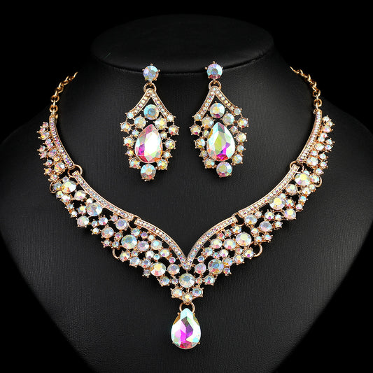 Vintage Exaggerated Luxury Crystal Banquet Formal Necklaces