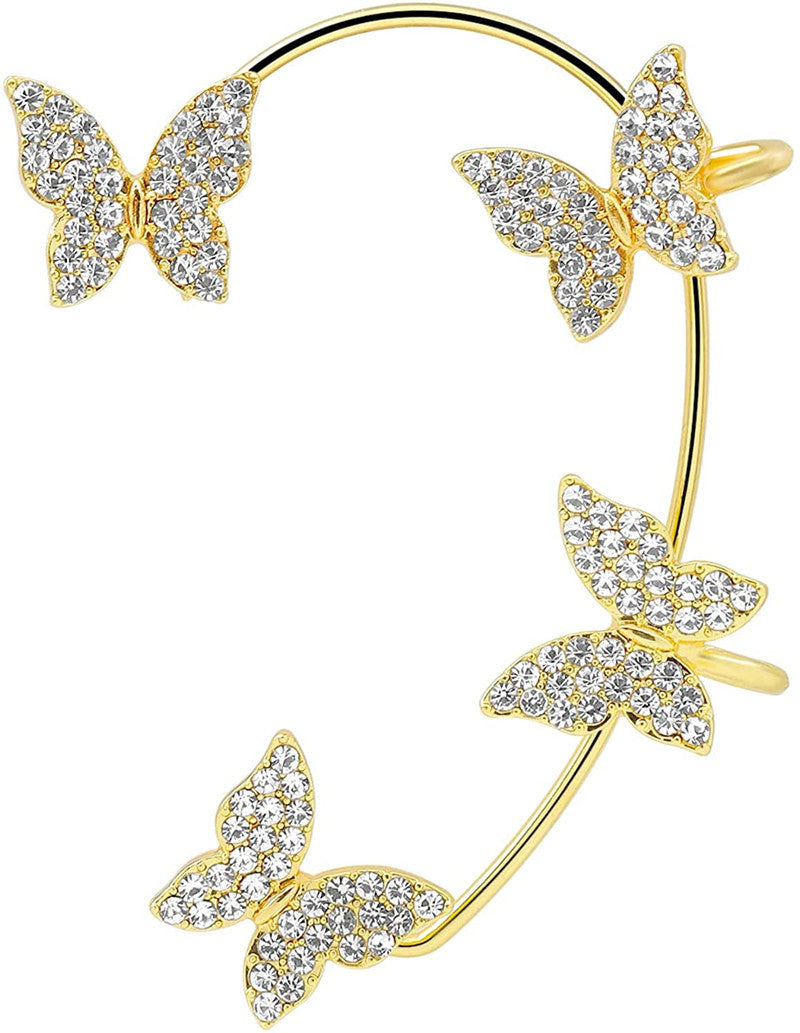 Butterfly No Piercing Hooks Female Light Luxury Temperament Design High Ear Clip