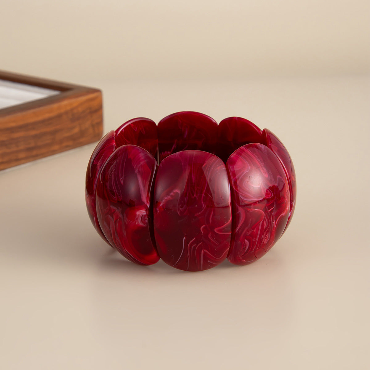 Blooming Resin Exaggerated Acrylic Arc Stitching Bracelet