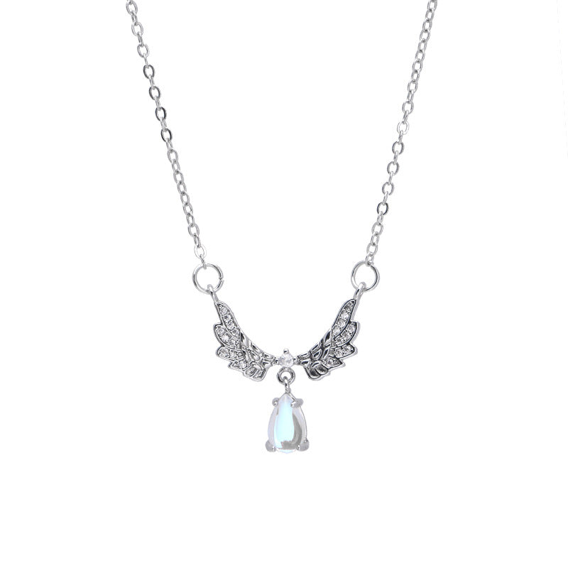 Wings Moonstone Female Niche Design Advanced Clavicle Necklace