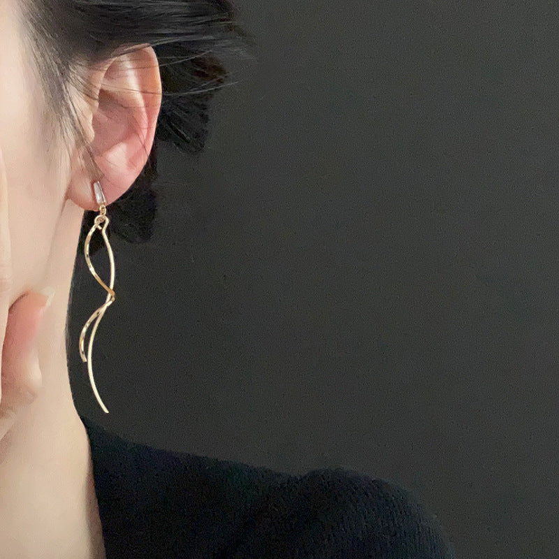 Women's Elegant Long Tassel Mosquito Coil Show Face Small Earrings