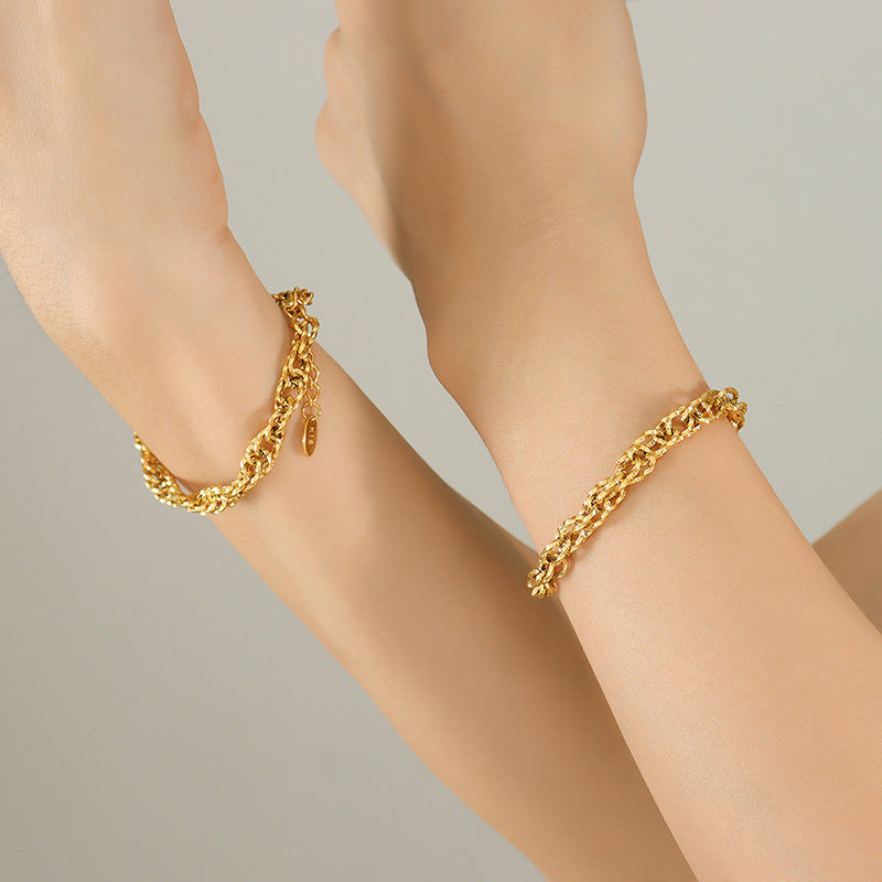 Exaggerated Thick Chain Titanium Steel Gold Bracelets
