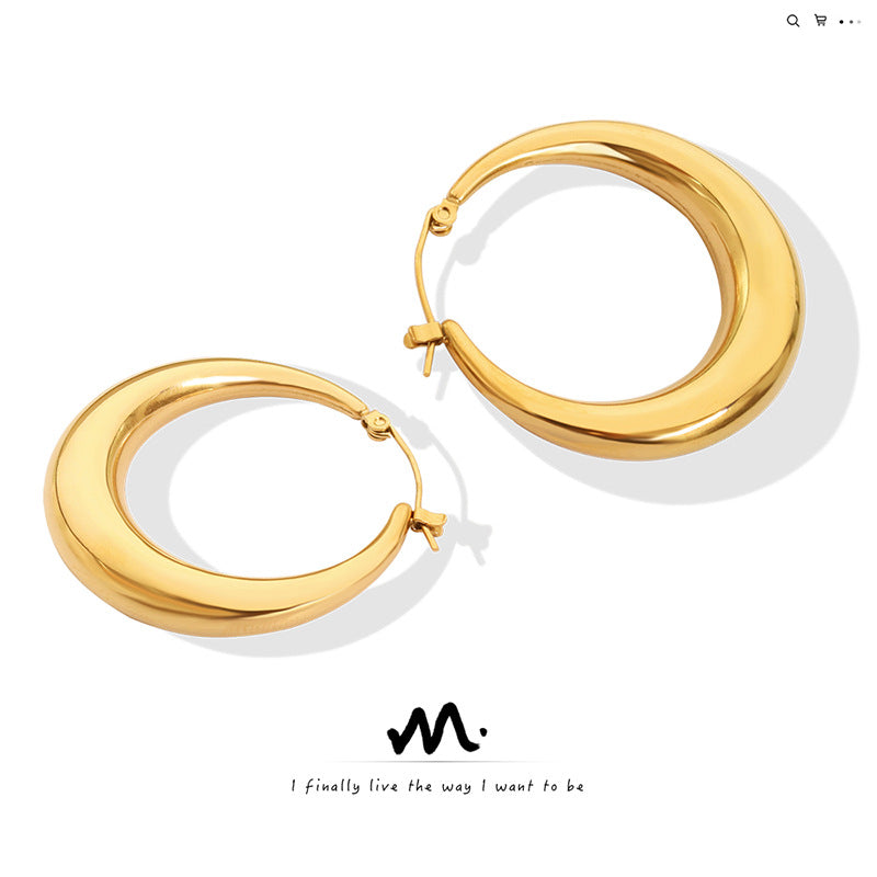 Women's Tiger U-shaped Geometric Fashionable Simple Titanium Earrings