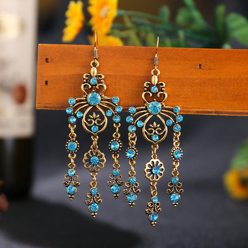 Turquoise Ethnic Style Retro Alloy Yunnan Rings
