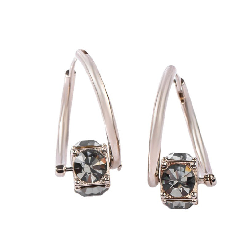 Rotating Carat Diamond Exquisite Versatile High-grade Temperamental Earrings