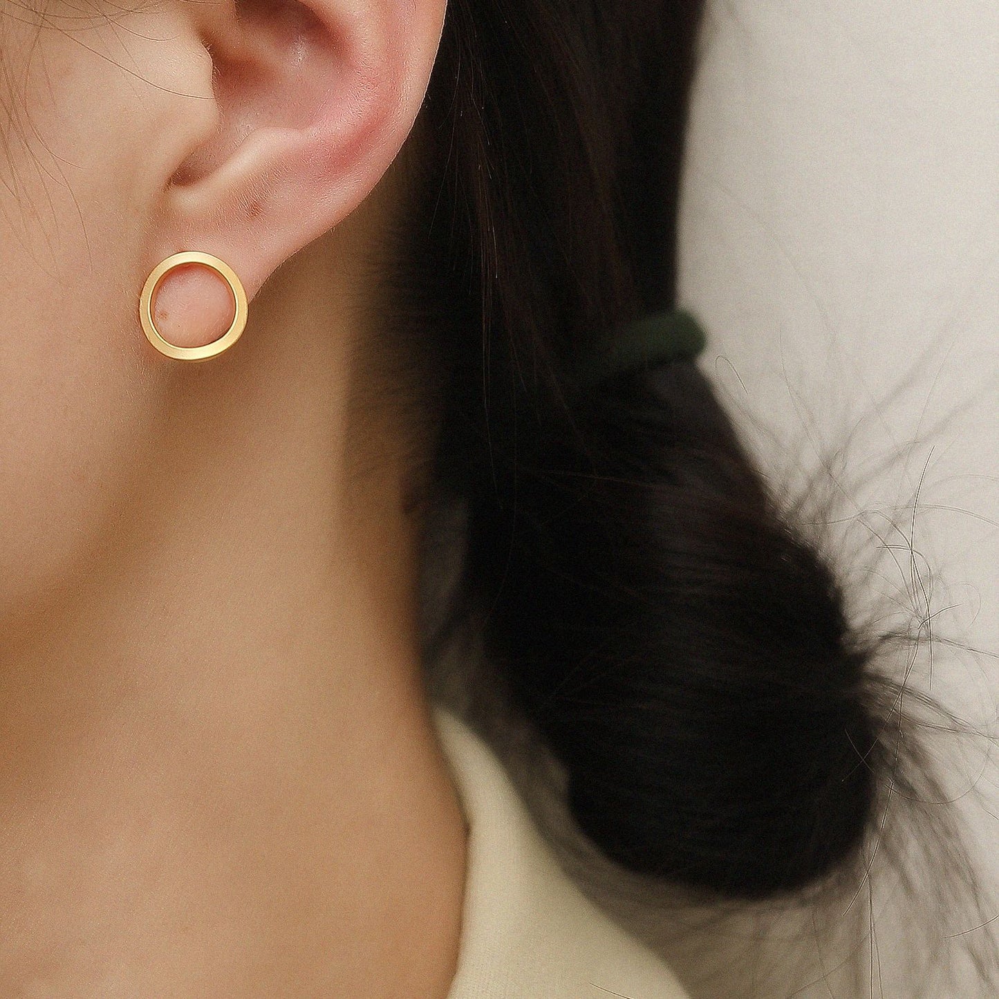 Minimalist Matte Circle Design Temperamental Personality Earrings