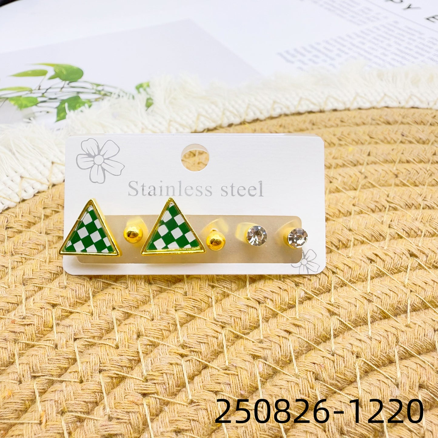 Women's Love Heart High-grade Stainless Steel Diamond Wild Trendy Golden Ear Stud Earrings