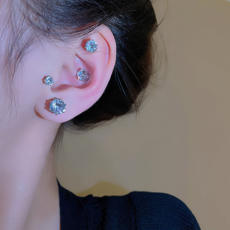 Refined Zircon Magnetic Trendy Light Luxury Minority Ear Clip