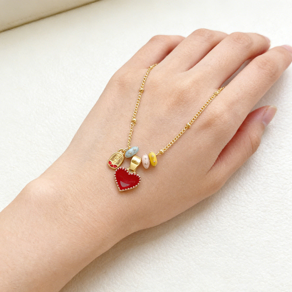 Star Madi Light Extravagant Love Heart Female Design Clavicle Chain Necklace