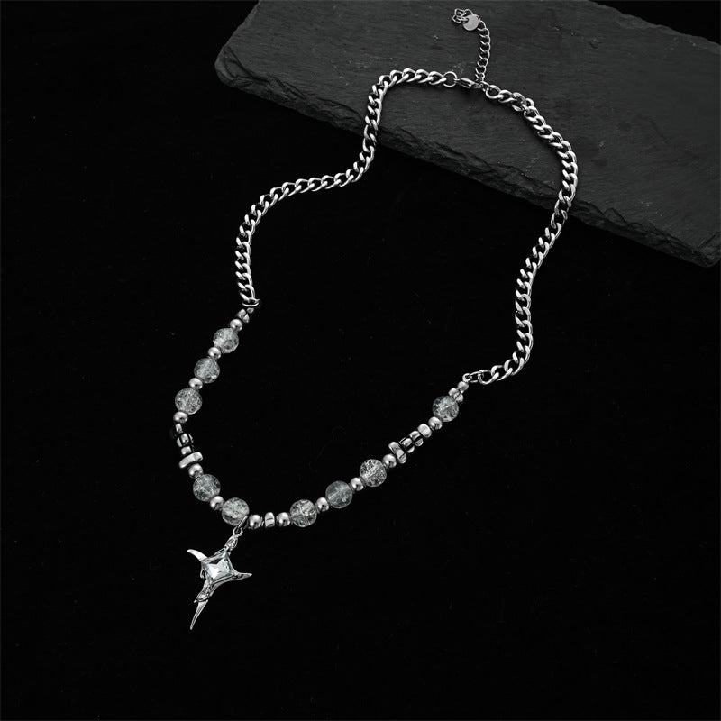 Women's & Men's Bead Cross Stitching Titanium Steel No Fading Necklaces