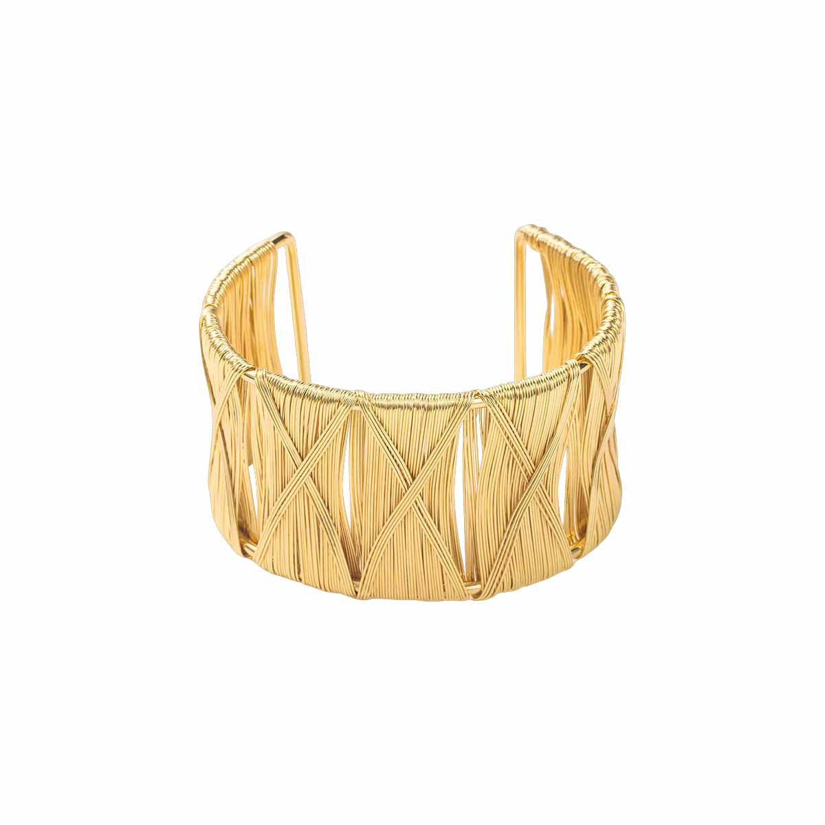 Metal Brushed Personality Geometry Hollow Width Bracelet