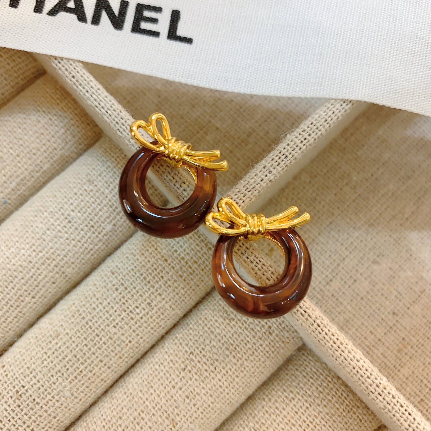 Autumn Thick French Gentle Elegant Brown Earrings