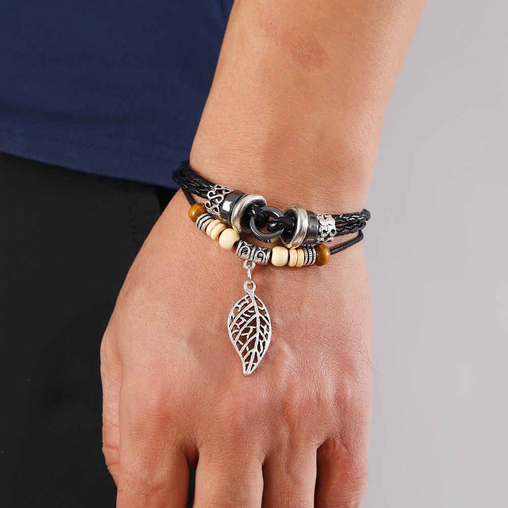 Simple And Popular Leaves Woven Jewelry Bracelets